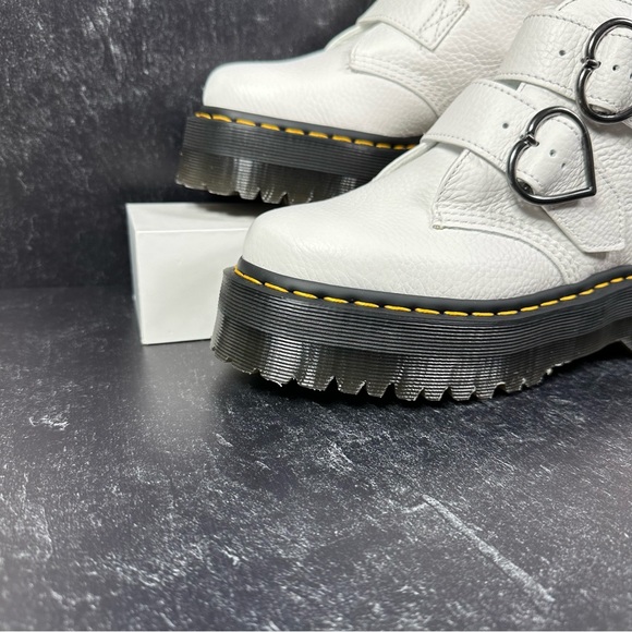 DOC DEVON HEART PEBBLED LEATHER PLATFORM BOOTS WOMENS SIZE 7 MILLED NAPPA - Picture 5 of 12